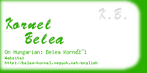 kornel belea business card